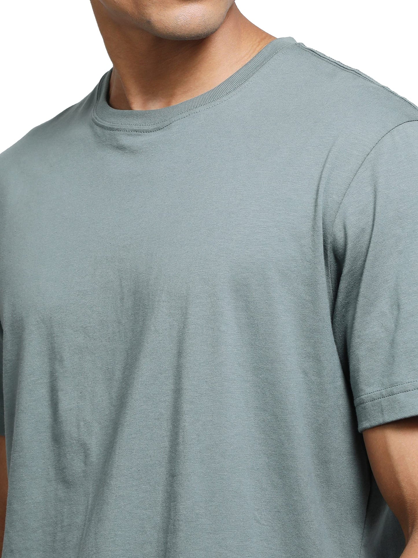 Jockey Men's Super Combed Cotton Rich Solid Round Neck Half Sleeve T-Shirt_Style_2714_Balsam Green_L