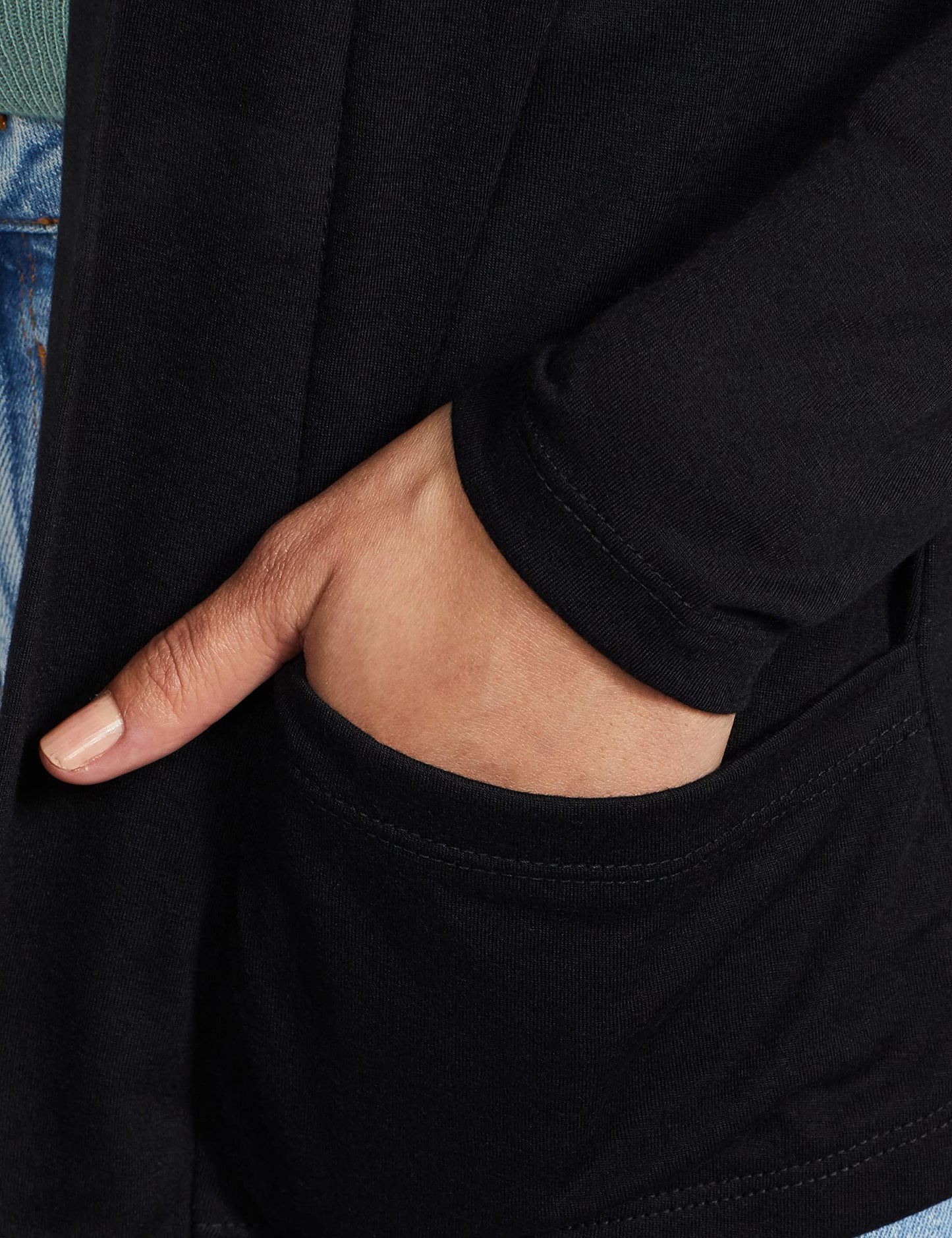 Max Women's Polyester Blend Casual Shrug Sweater (SHRUG2602_Black_XL), Open Neck