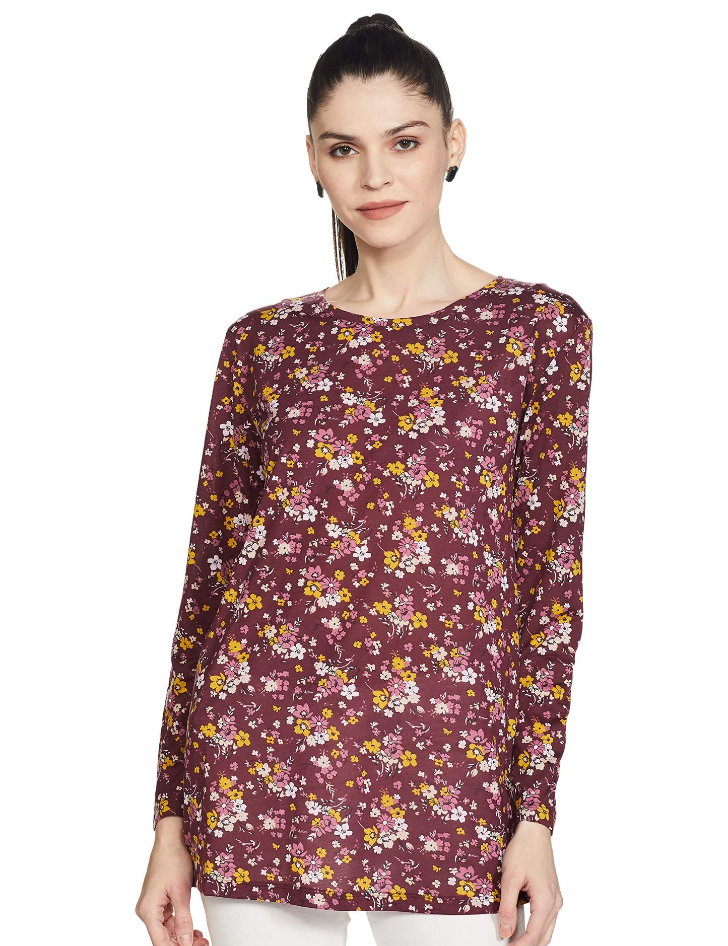 Marks & Spencer Womens Floral Print Relaxed Fit Top (S)