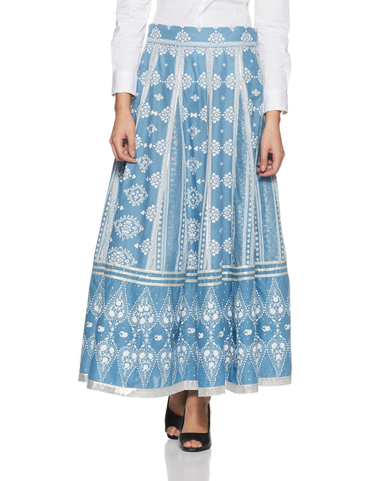 W for Women Cotton Full Skirt Blue