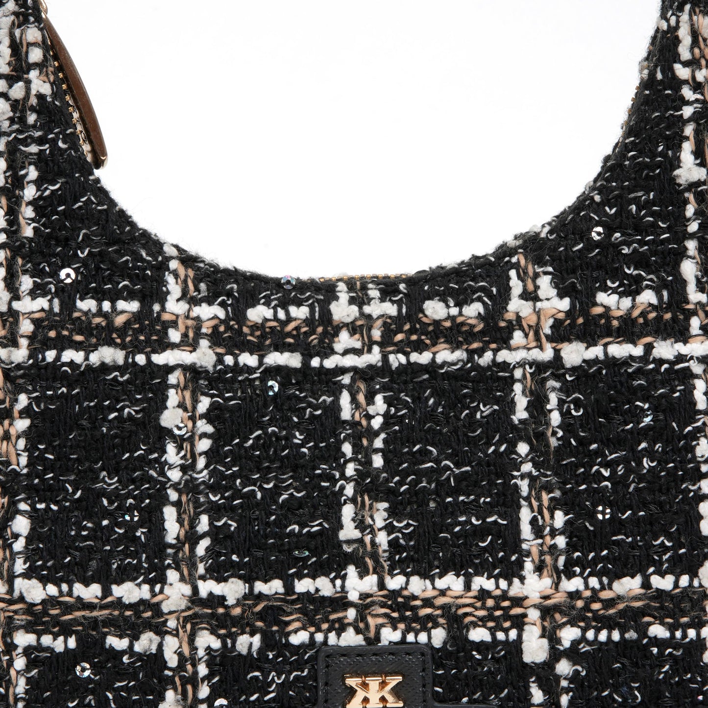 KLEIO Tweed Shoulder Hand Bag for Women Girls with a Zip Closure