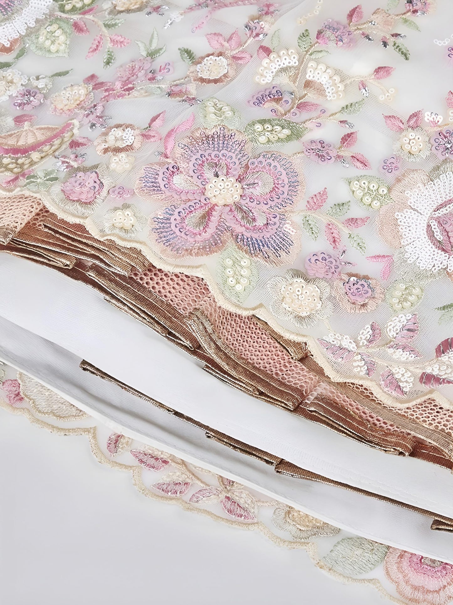 Zeel Clothing Women's Sequins Embroidered Work Soft Net Designer Lehenga Choli With Dupatta (6033-White-Wedding-Stylish-Lehenga-Choli-Latest; Free Size)