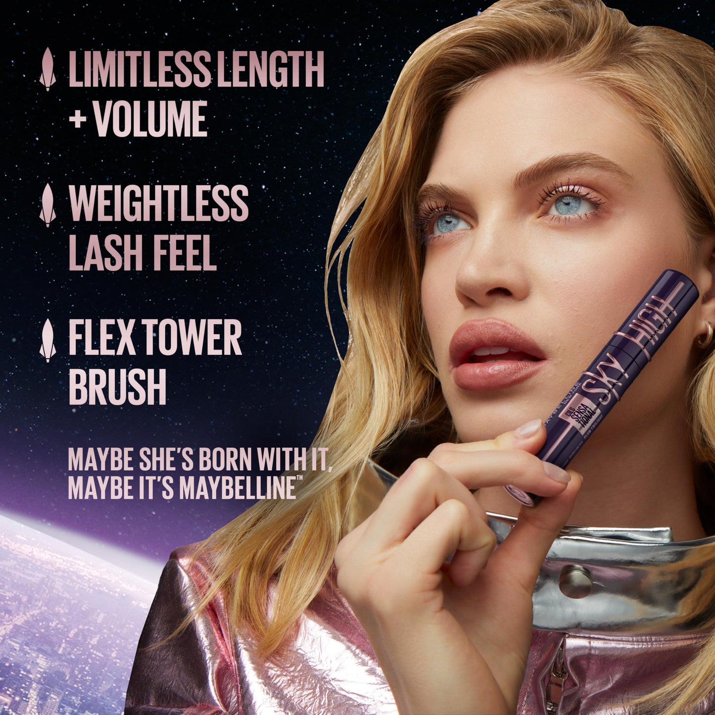 Maybelline Sky High Waterproof Mascara Makeup, Volumizing, Buildable, Lengthening, Defining, Curling, Multiplying, Brownish Black, 0.2 fl. oz.