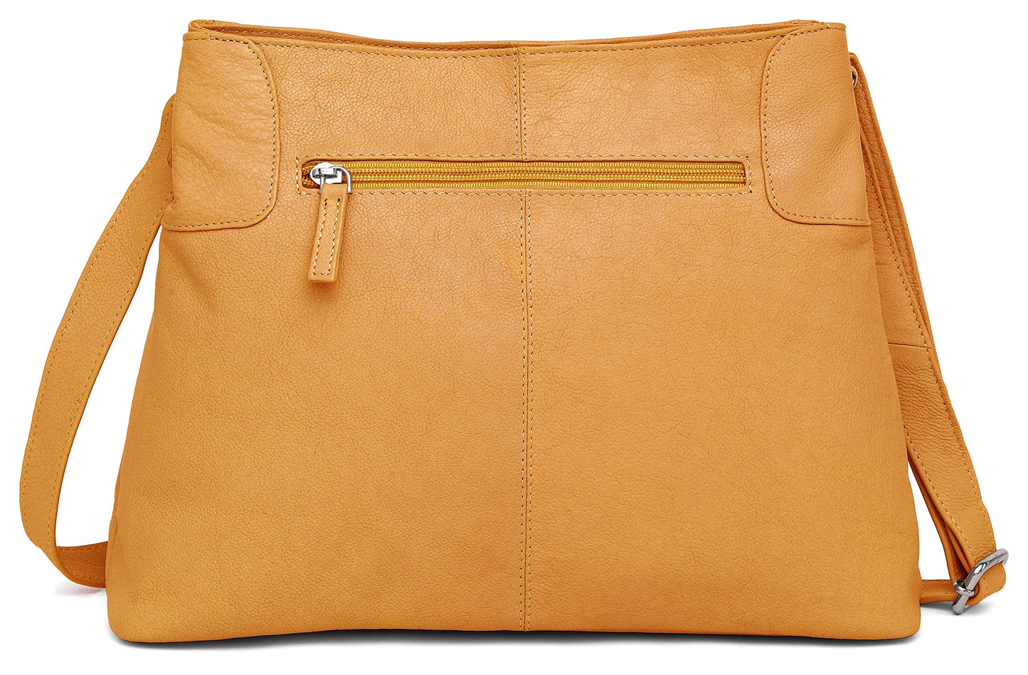WildHorn® Upper Grain Genuine Leather Ladies Shoulder Bag | Cross-body Bag | Hand Bag with Adjustable Strap for Girls & Women. (YELLOW)