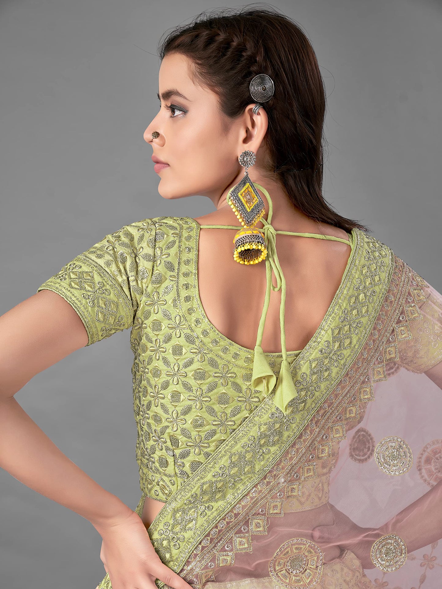 FUSIONIC glamorous green colored heavy Zari worked lehenga choli For Women