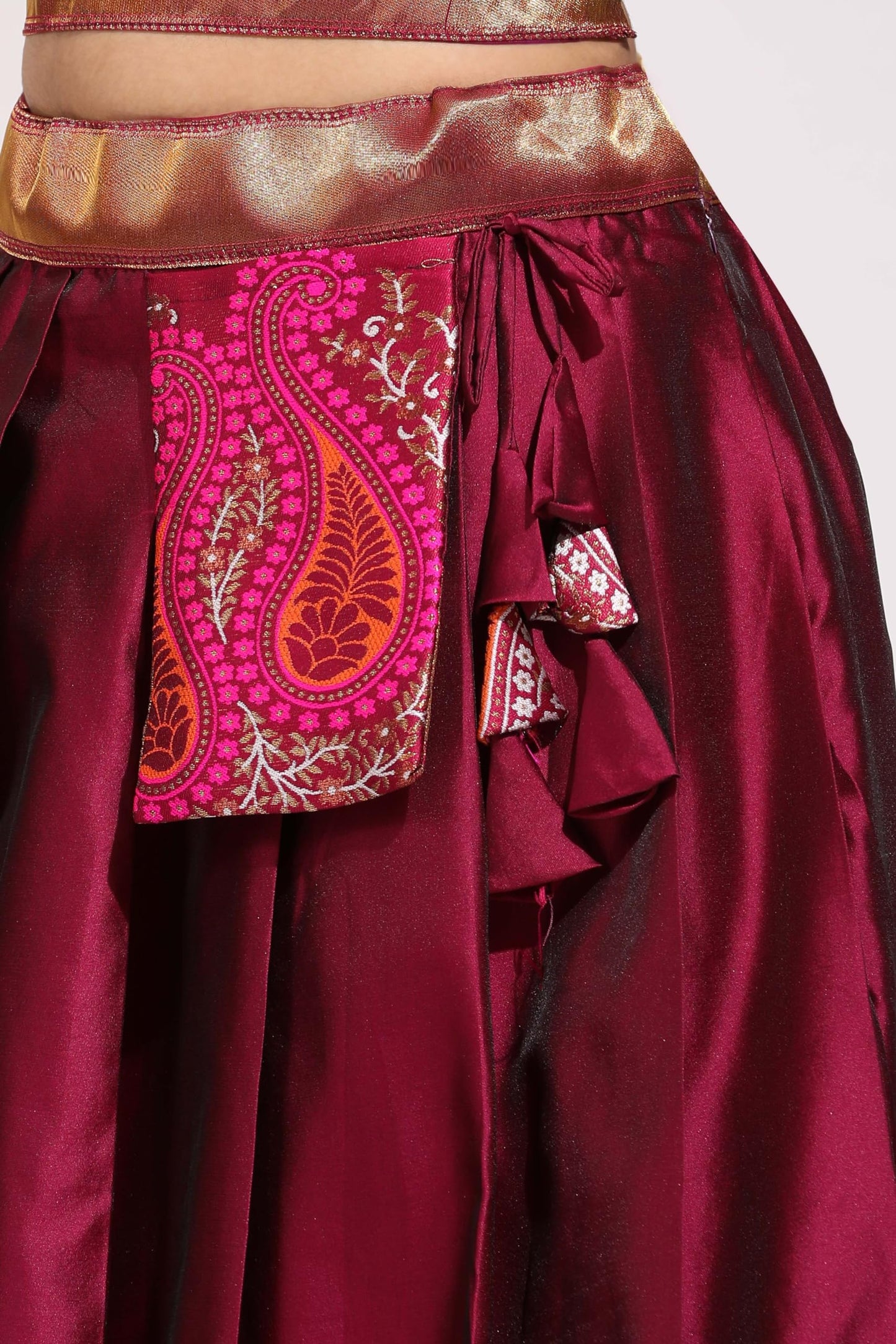 Traditional South India Half Saree for Womens (Purple)