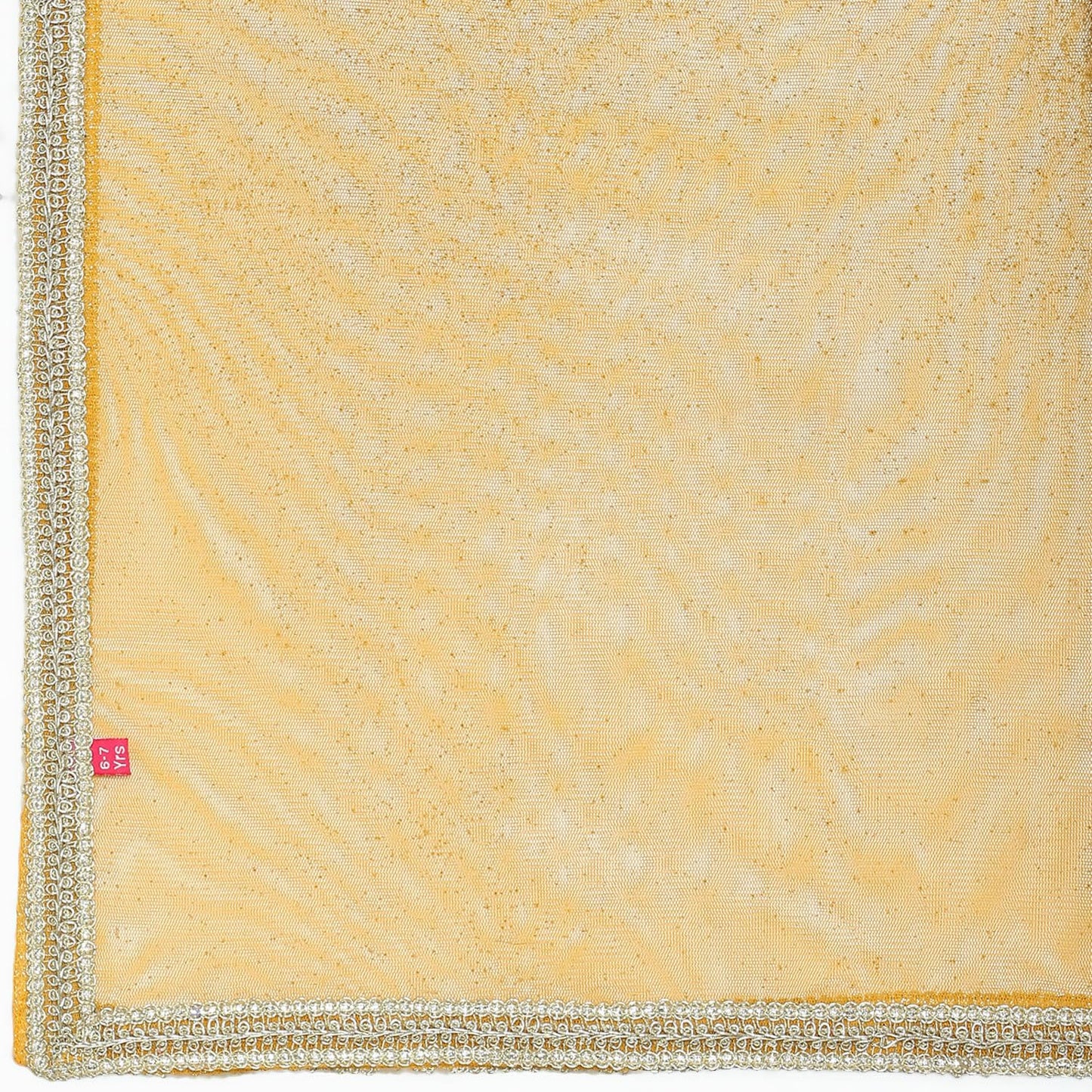 BIBA Girl's Solid Straight Polyester Readymade Lehenga Choli Set (Kwwhite Blooms5966_Yellow_9)