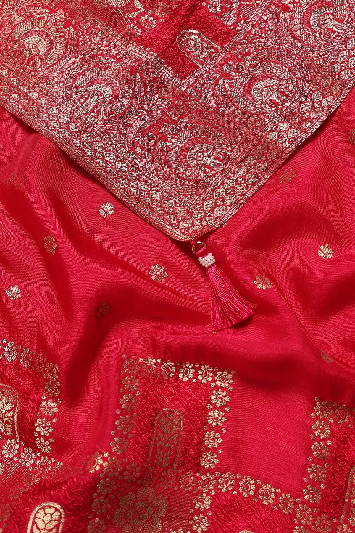 Soch Womens Fuchsia Chinon Ethnic Motifs Salwar Suit With Zari