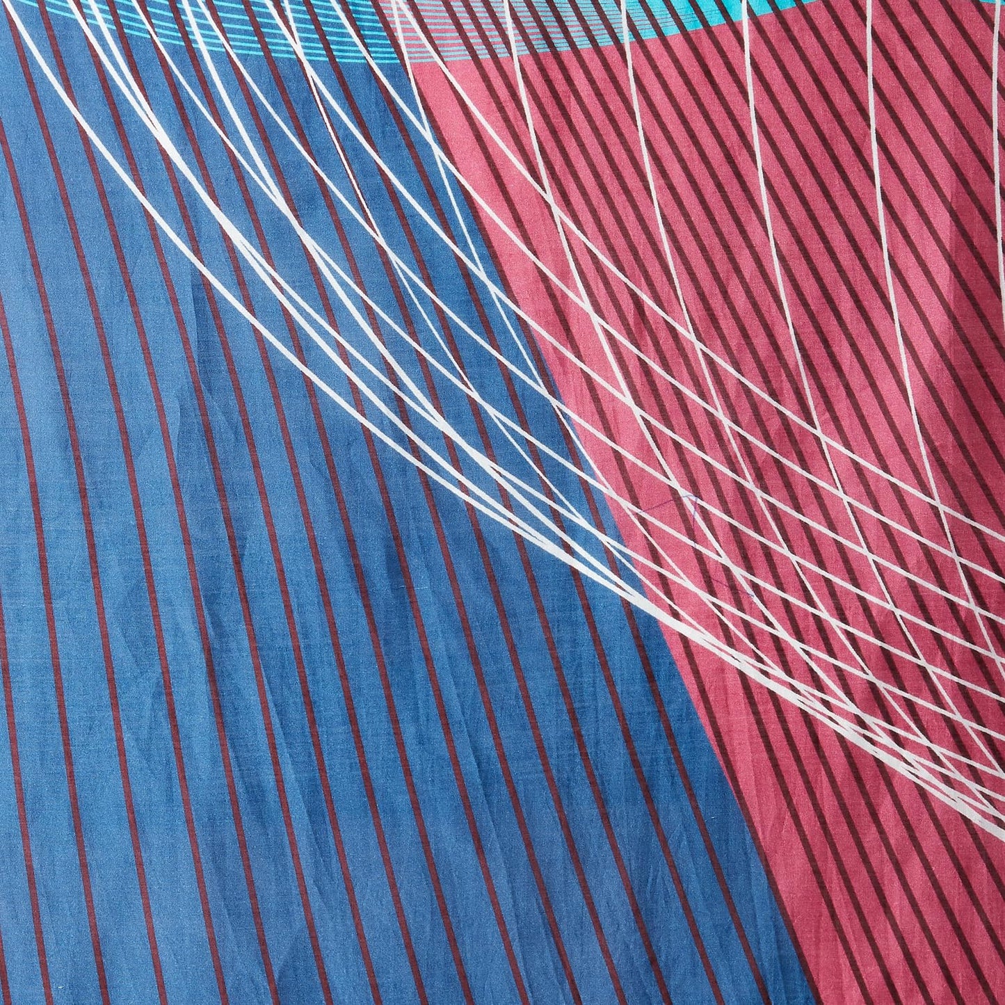 navyasa Dark Blue Liva Organza Geometric Print Saree