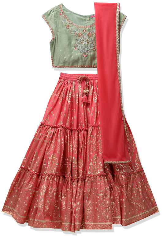 BIBA GIRL PRINTED FLARED KID(KW4345_GREEN-PEACH_9)