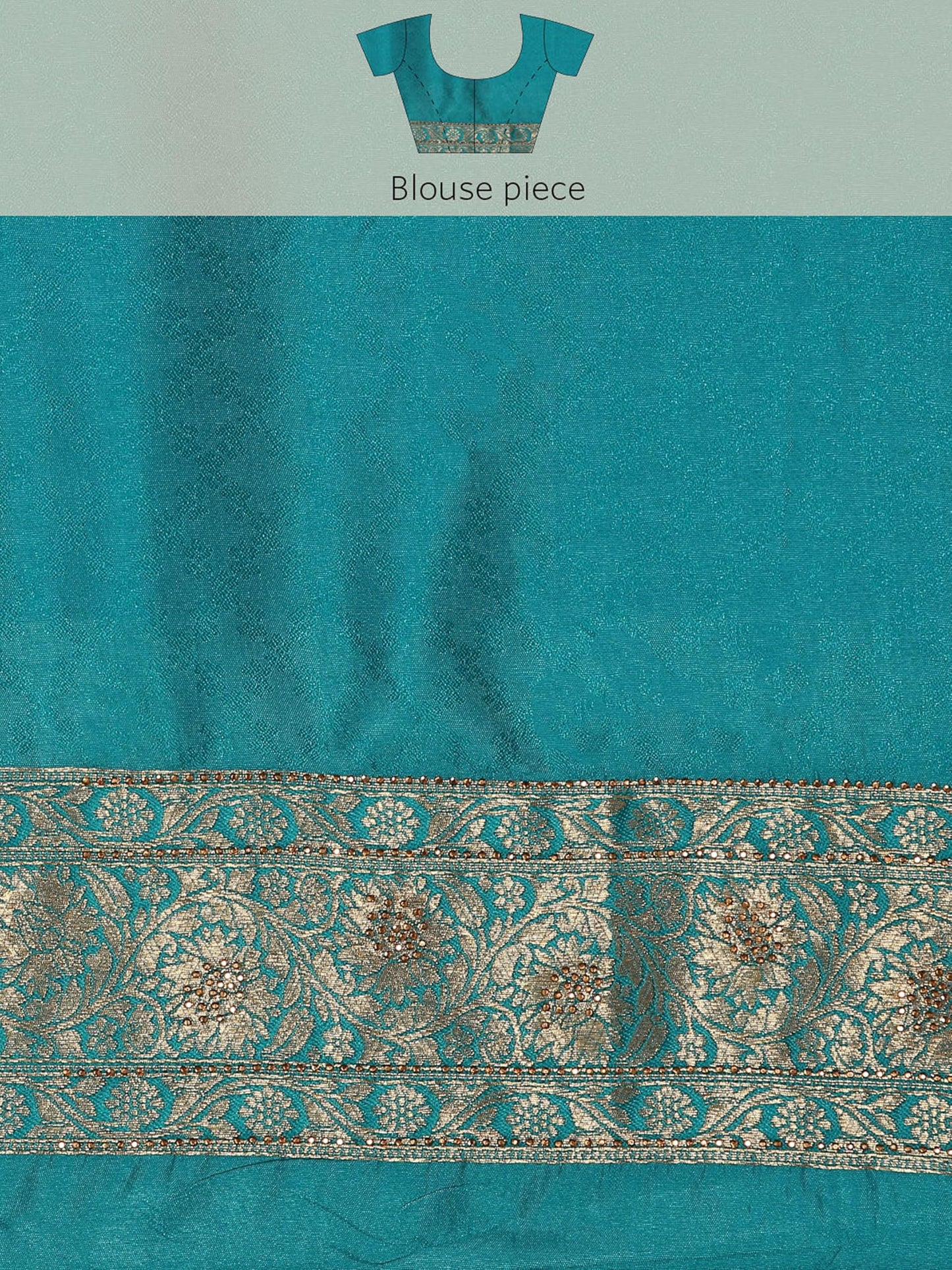 MOHEY Women's Blue Art Silk Embroidered|Zari Weave Saree