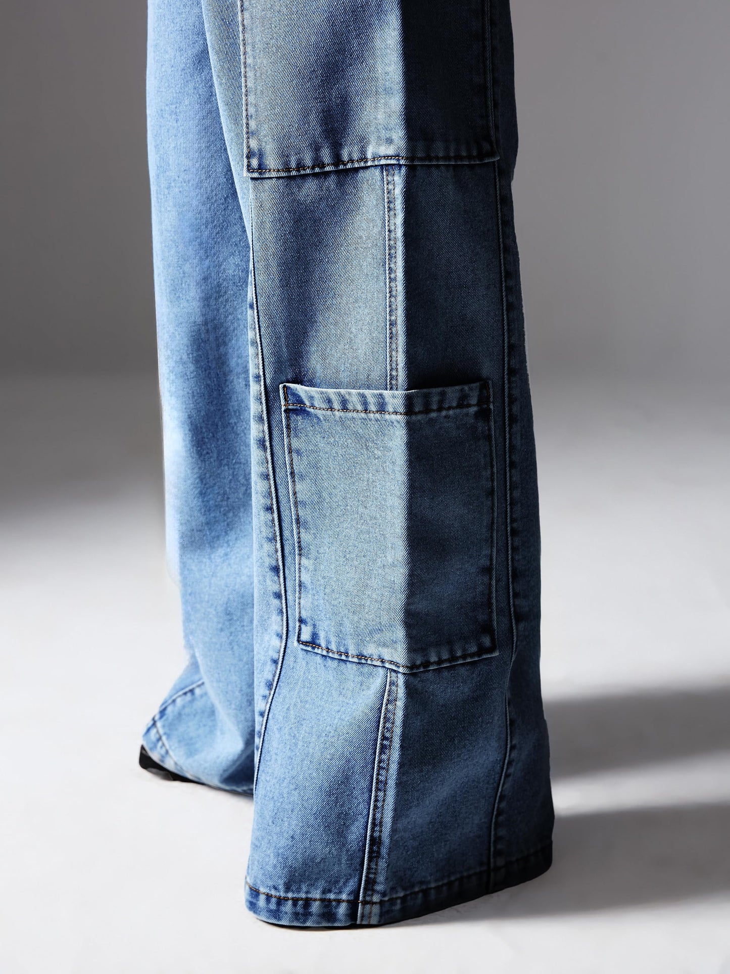 Miss Chase Women's Wide-Leg High Rise Regular Denim Pant (MCSS18DEN02-19-341-32, Dodger Blue, 32)