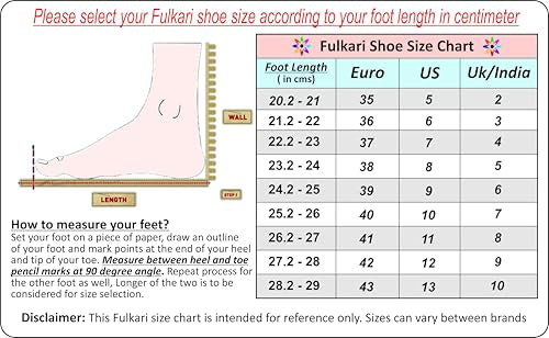 Fulkari Women Red 3D Stone Gold Casual Genuine Soft Leather Jutis | Bite and Pinch Free Juttis | Punjabi Jutti | Girl's Office Flat Ladies Mojari | dailywear Ethnic Juti | 38