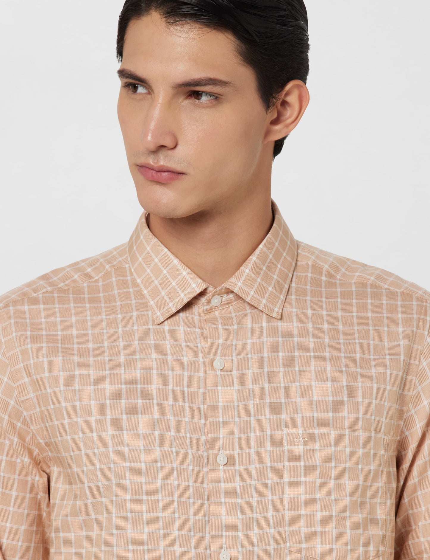 Arrow Men's Solid Slim Fit Shirt (ARAEOSH1975_Brown