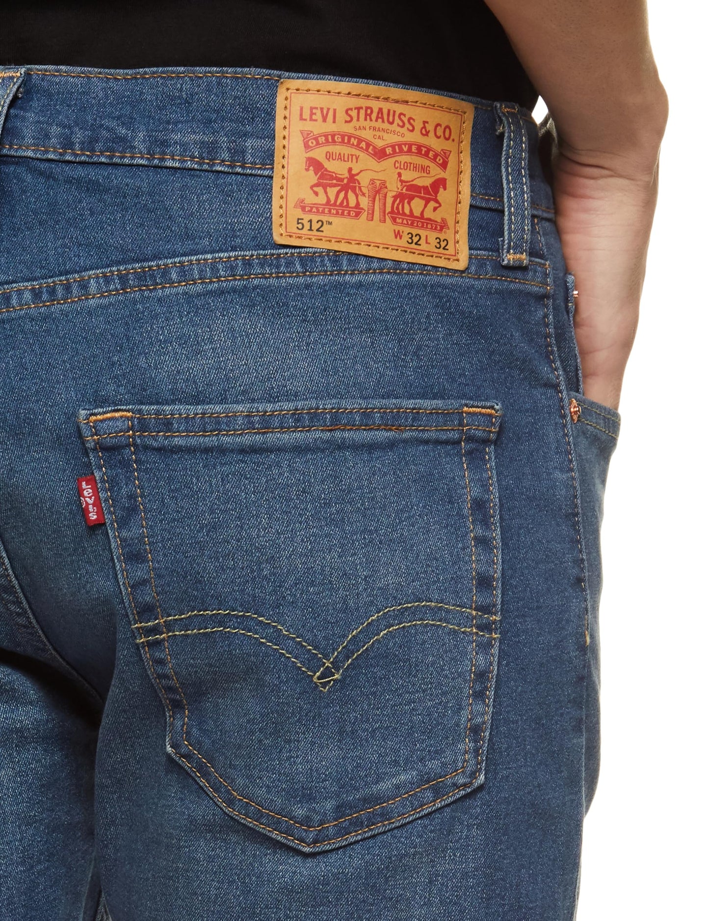 Levi's Men's 512 Slim Tapered Fit Mid Rise Jeans Navy, 32