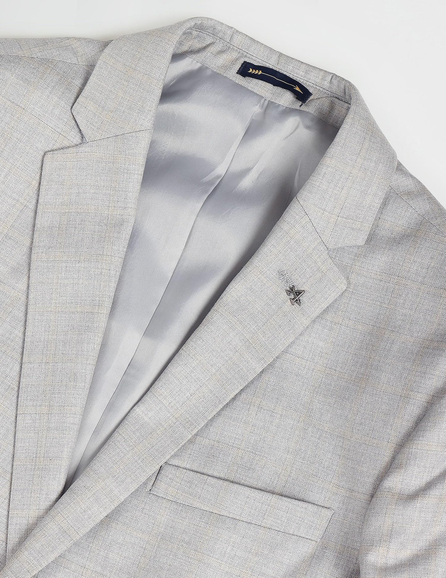 Arrow Men's Polyester Single Breasted Business Suit Pants Set (ARAGSU5590_Grey