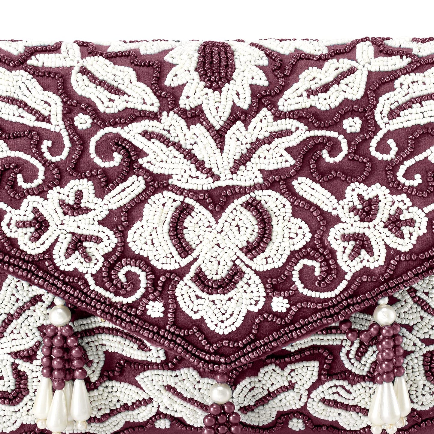 Peora Clutch Purses for Women Wedding Handmade Evening Handbags Party Bridal Clutch (Maroon)