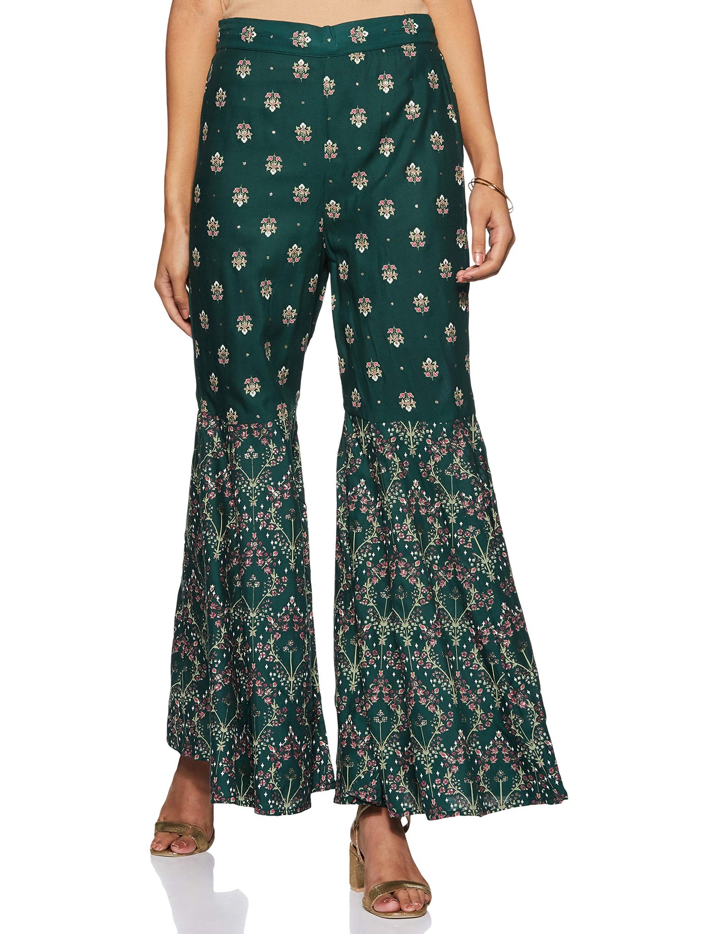 W for Woman Women's Rayon Salwar Suit Set (19AUWS13589-114525_Green_12 (Large))