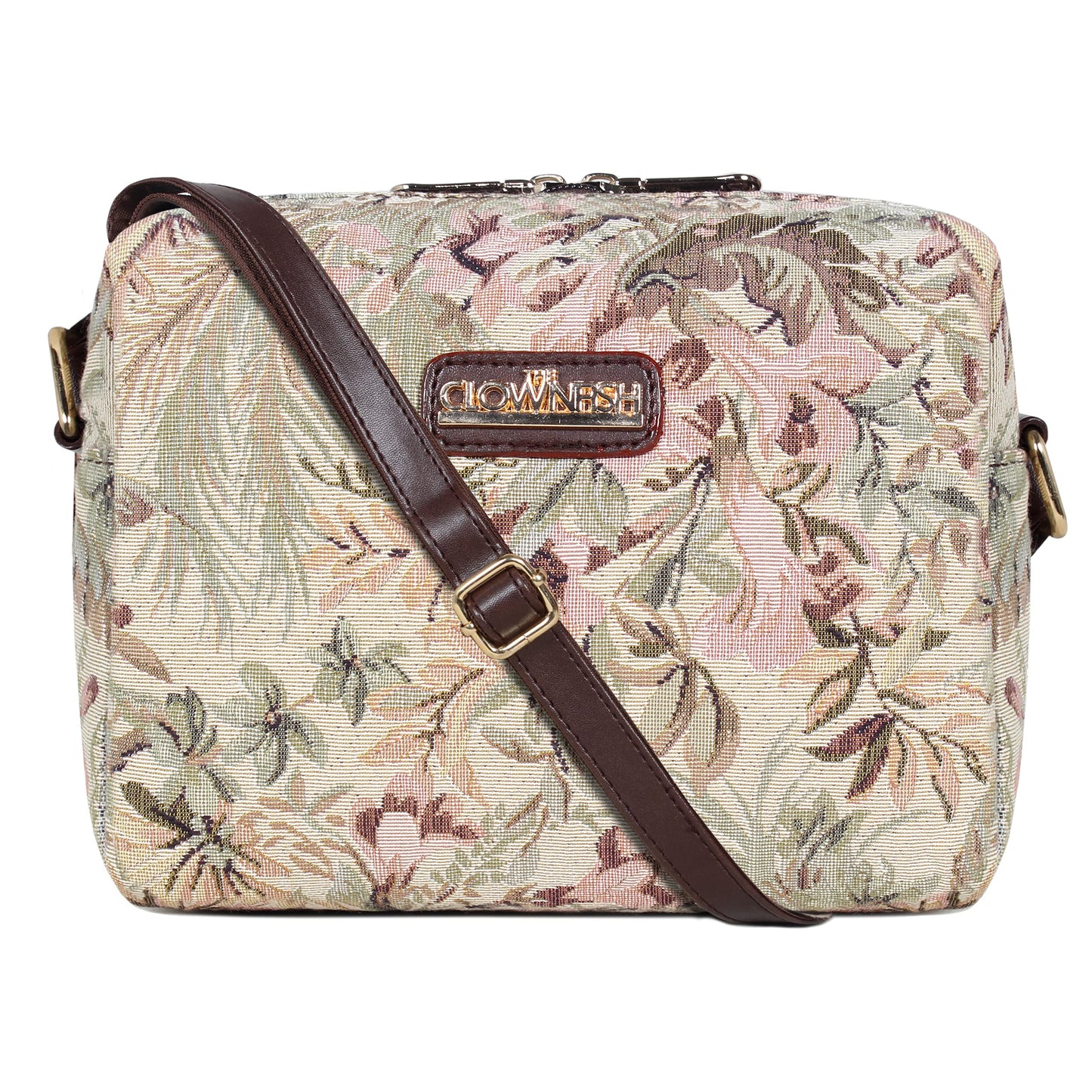 The Clownfish Adelina Series Sling for Women Faux Leather Casual Ladies Single Shoulder Bag for Women Crossbody Bag for College Girls (Beige)