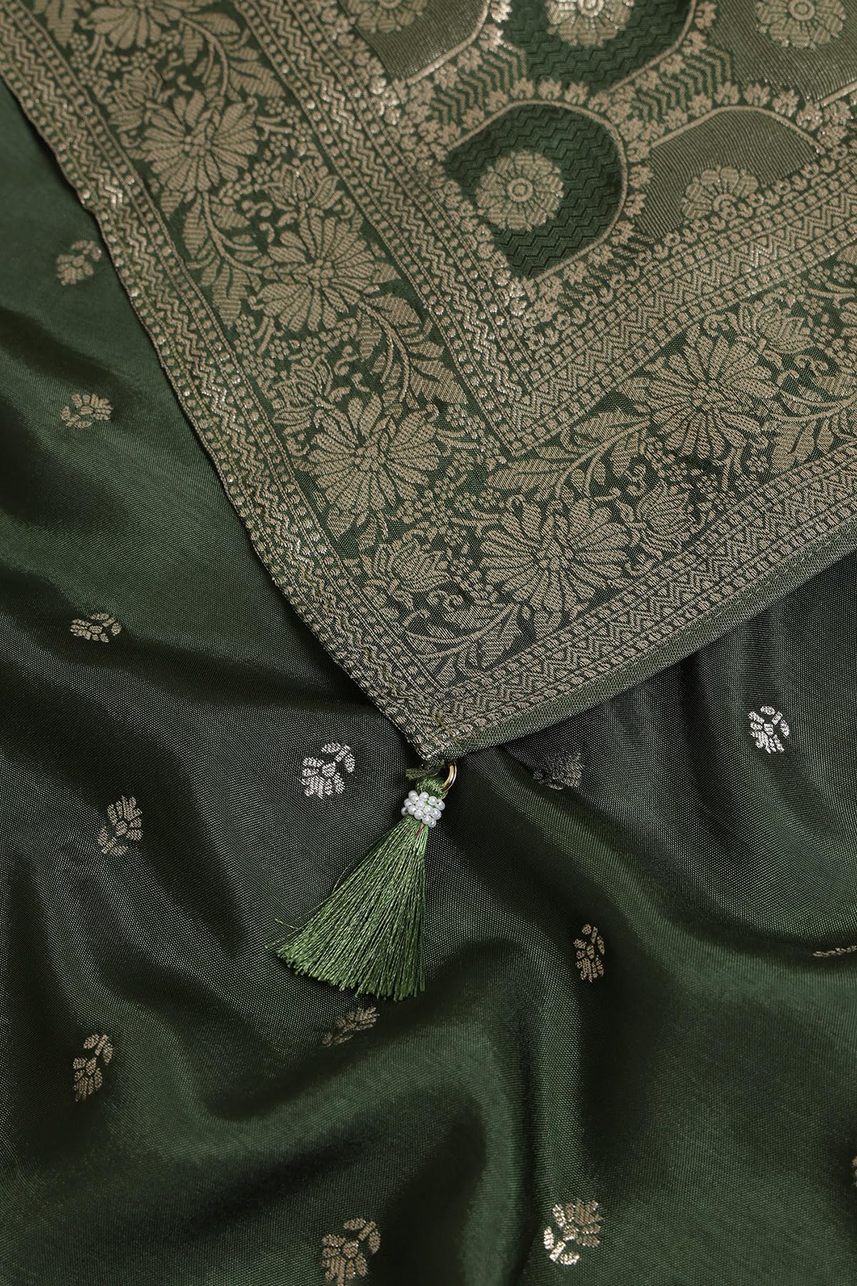 Soch Womens Green Viscose Blend Ethnic Motifs Salwar Suit With Zari
