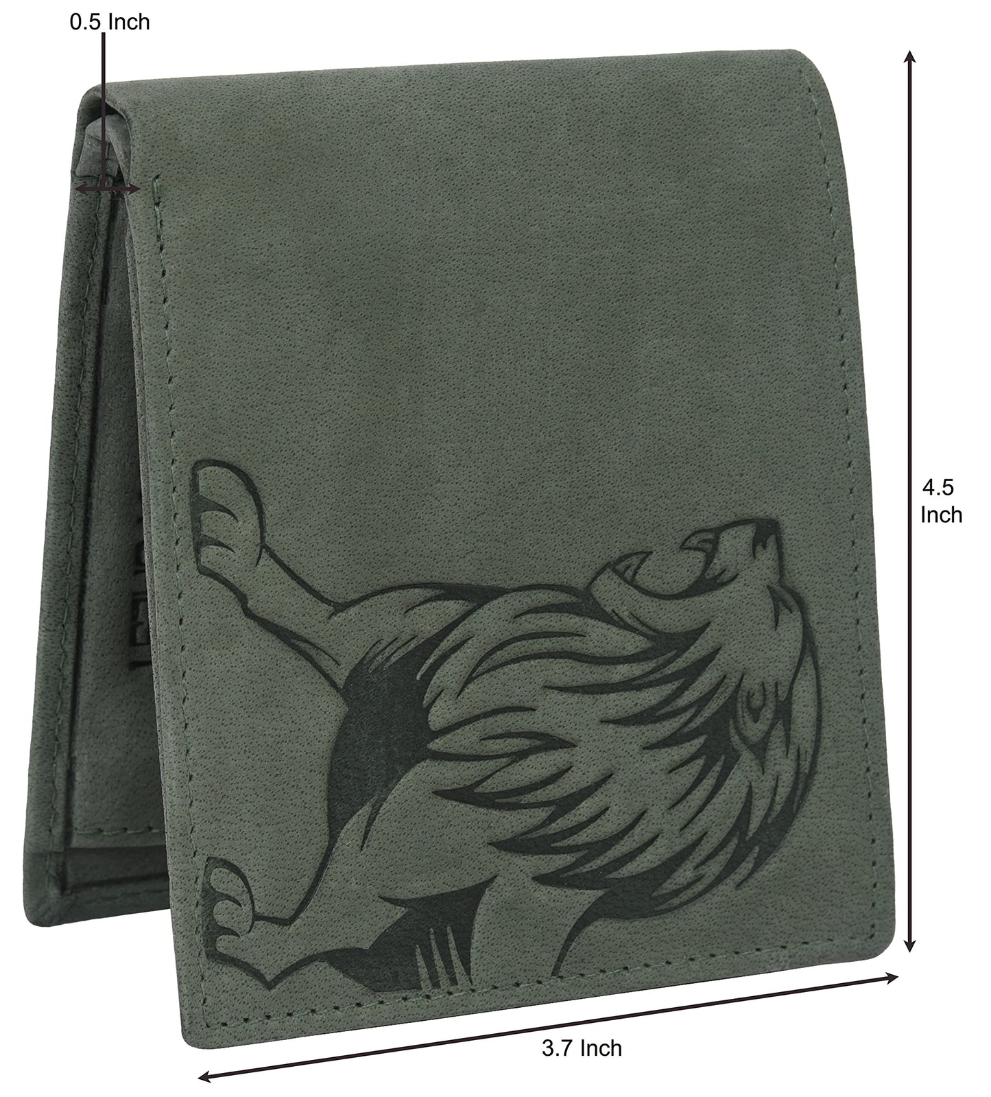 URBAN FOREST Luca Vintage Green Leather Wallet, Black Pen & Keychain Combo Gift Set for Men