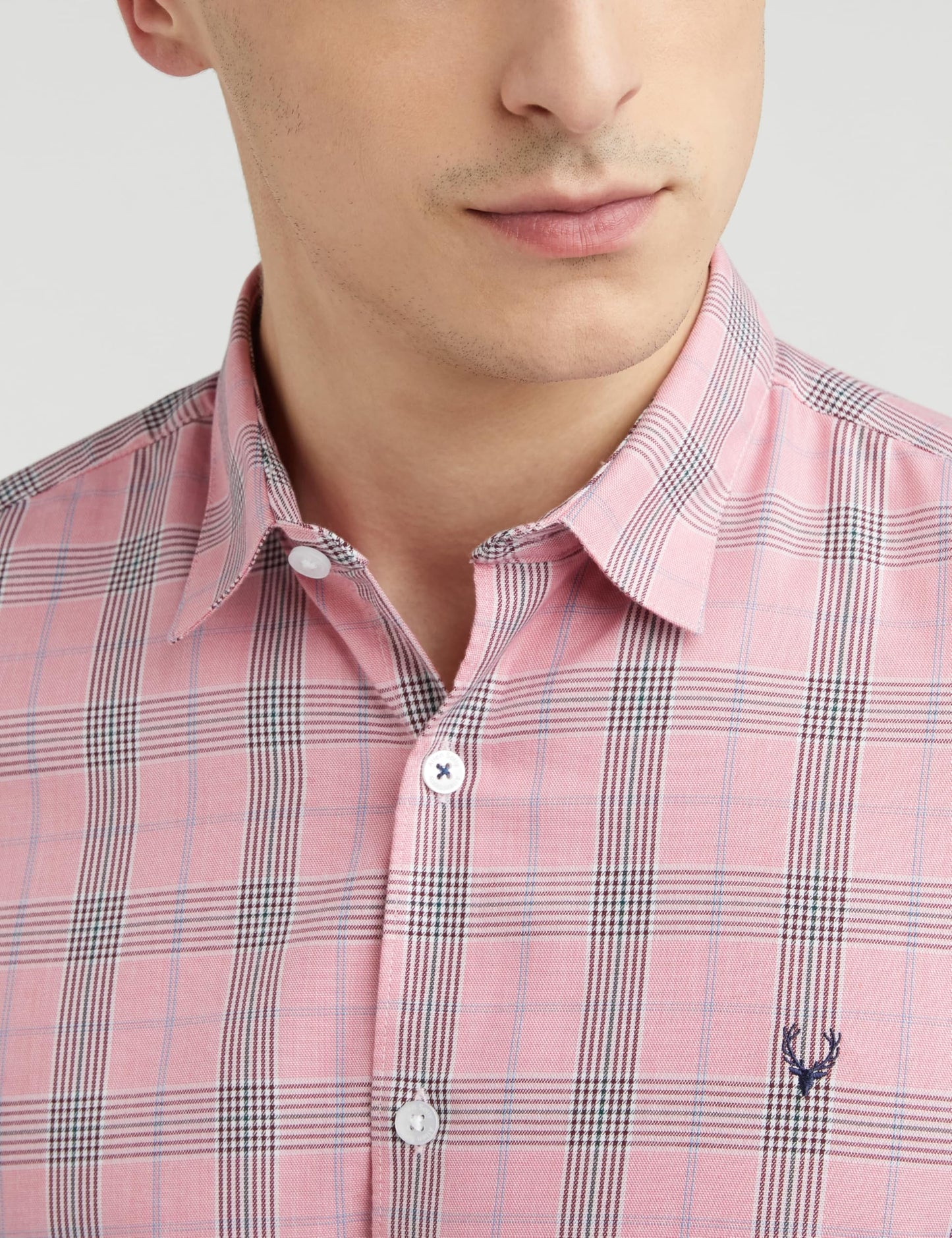 Allen Solly Men's Cotton Slim Fit Shirt (Assfqmobf92900_Pink