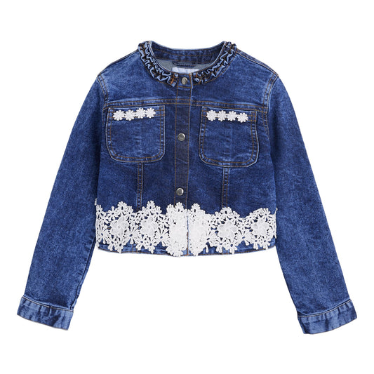 Hopscotch Girls Embellished Print Full Sleeves Navy Jacket (HPL-4819511)