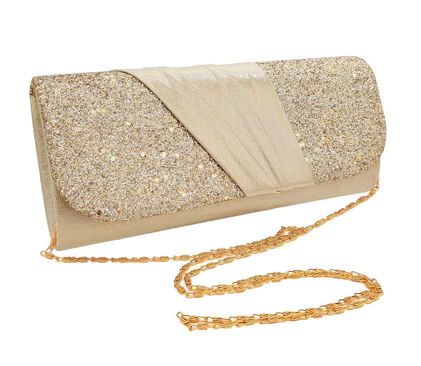 VRITRAZ Party Clutch Purse for Women Plain Gold