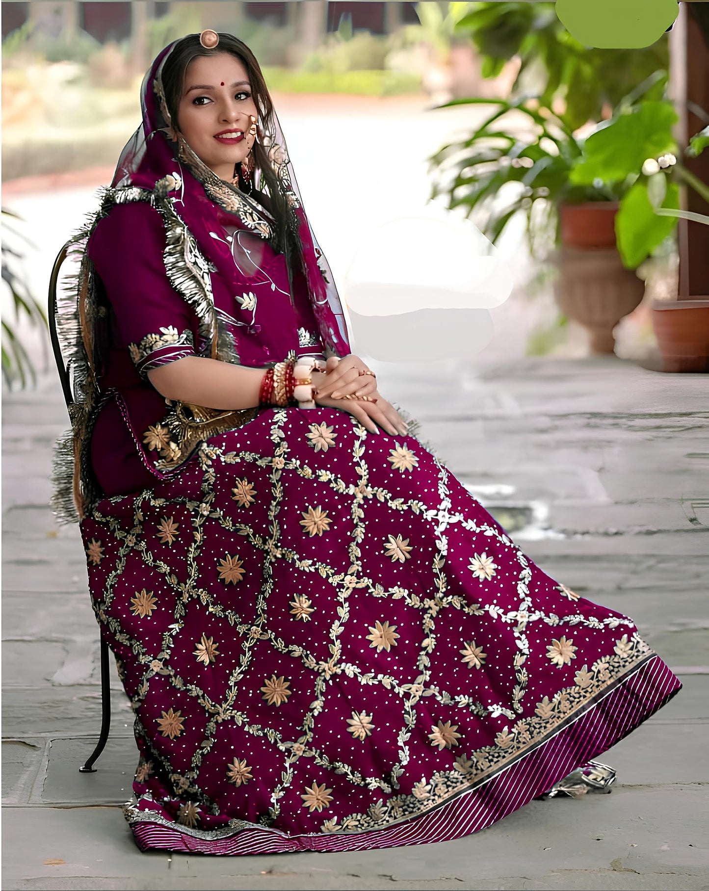 SHYAMLATA Women's Embroidered Shimmer Silk Ethnic wear Semi-stitched Rajasthani Lehenga Choli With Dupatta Set