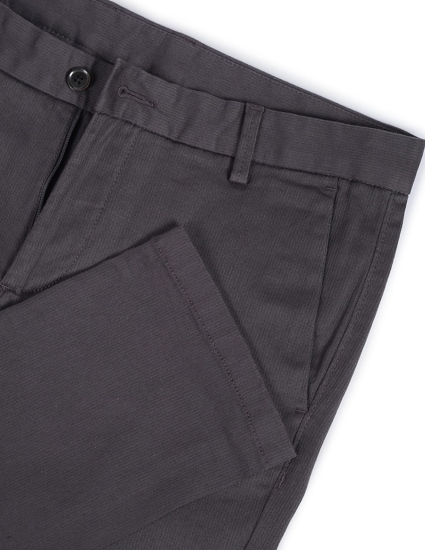 Arrow Sports Men's Solid Mid Rise Slim Fit Acrylic Casual Trouser Medium Grey