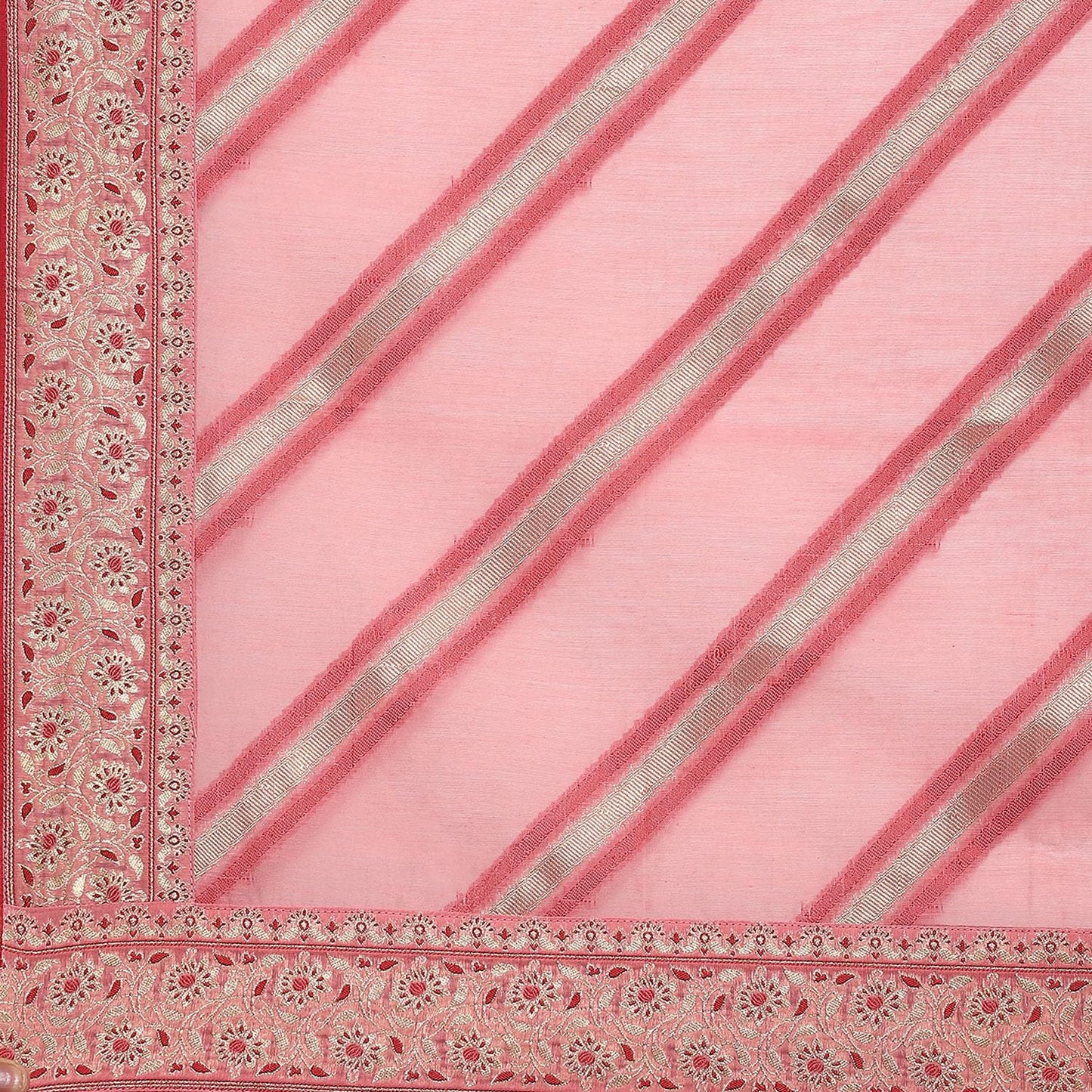 Biba WOMEN YARNDYED STRAIGHT SALWAR KURTA DUPATTA(SKDBANARASI8851_BLUSH PINK_38)