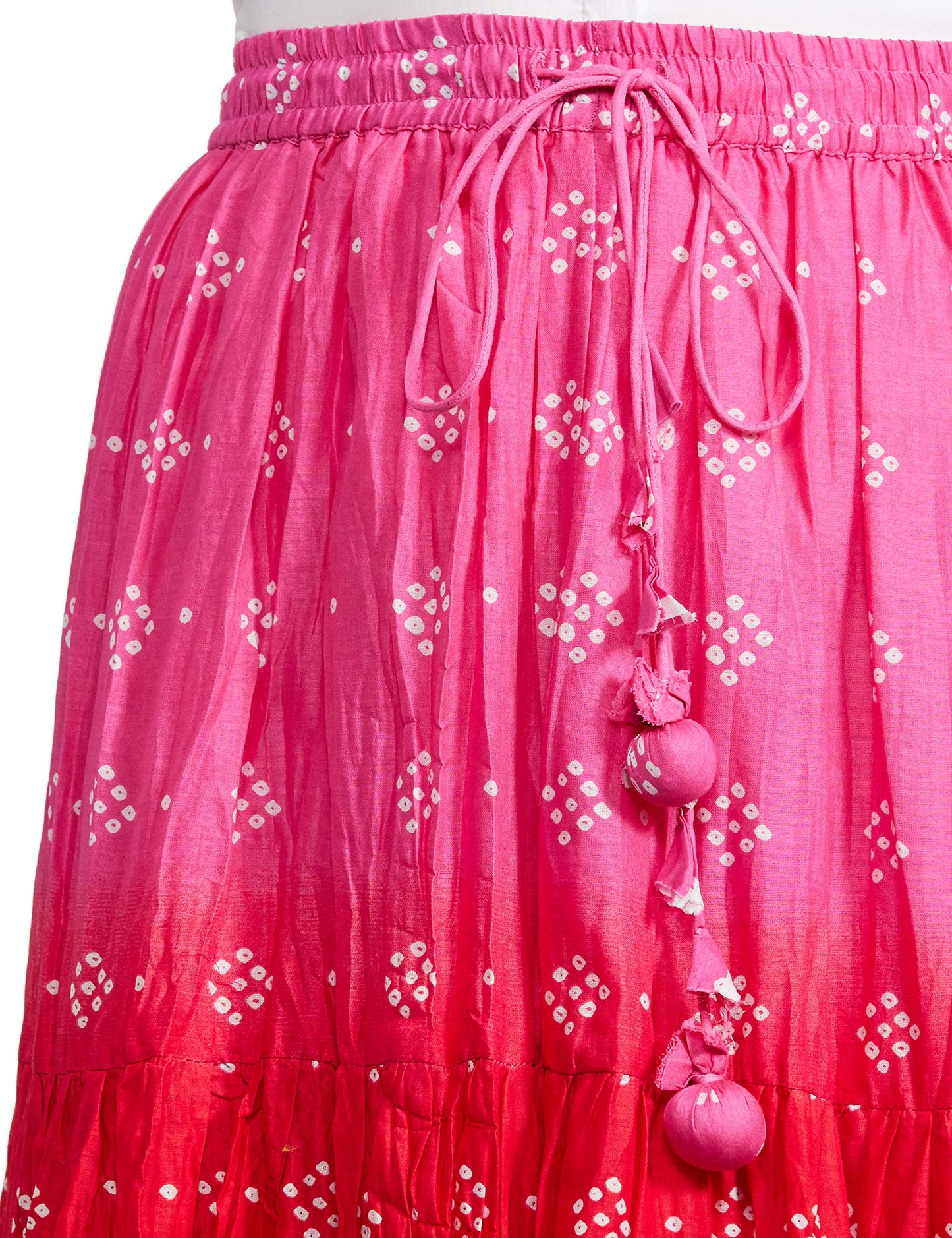 BIBA Women Printed Flared Mix and Match(FUSGYPSY CO1265_RED_L)