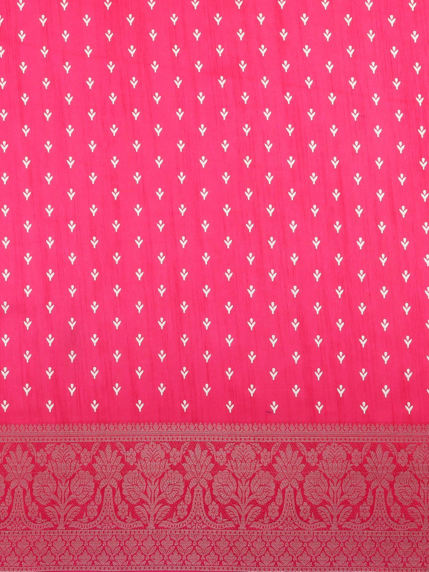 MOHEY Women's Art Silk Printed, Weave Saree with Blouse Piece(Rani)