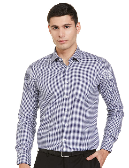 Van Heusen Men's Slim Fit Shirt (VHSFFSLB293543_Navy 42)