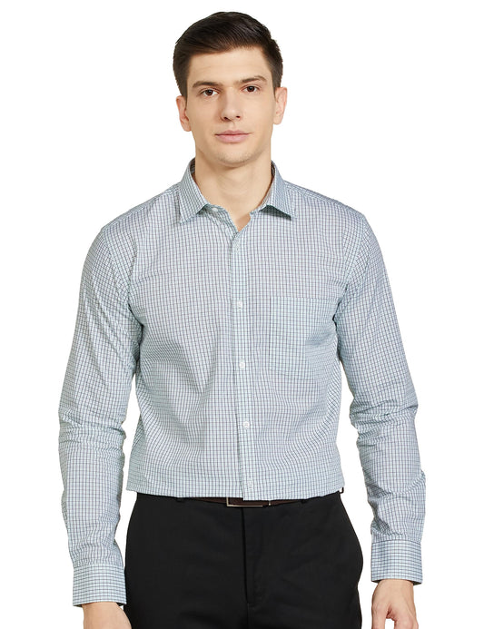 Park Avenue Men's Cotton Slim Shirt (PMSX17104-N4_Green, 42