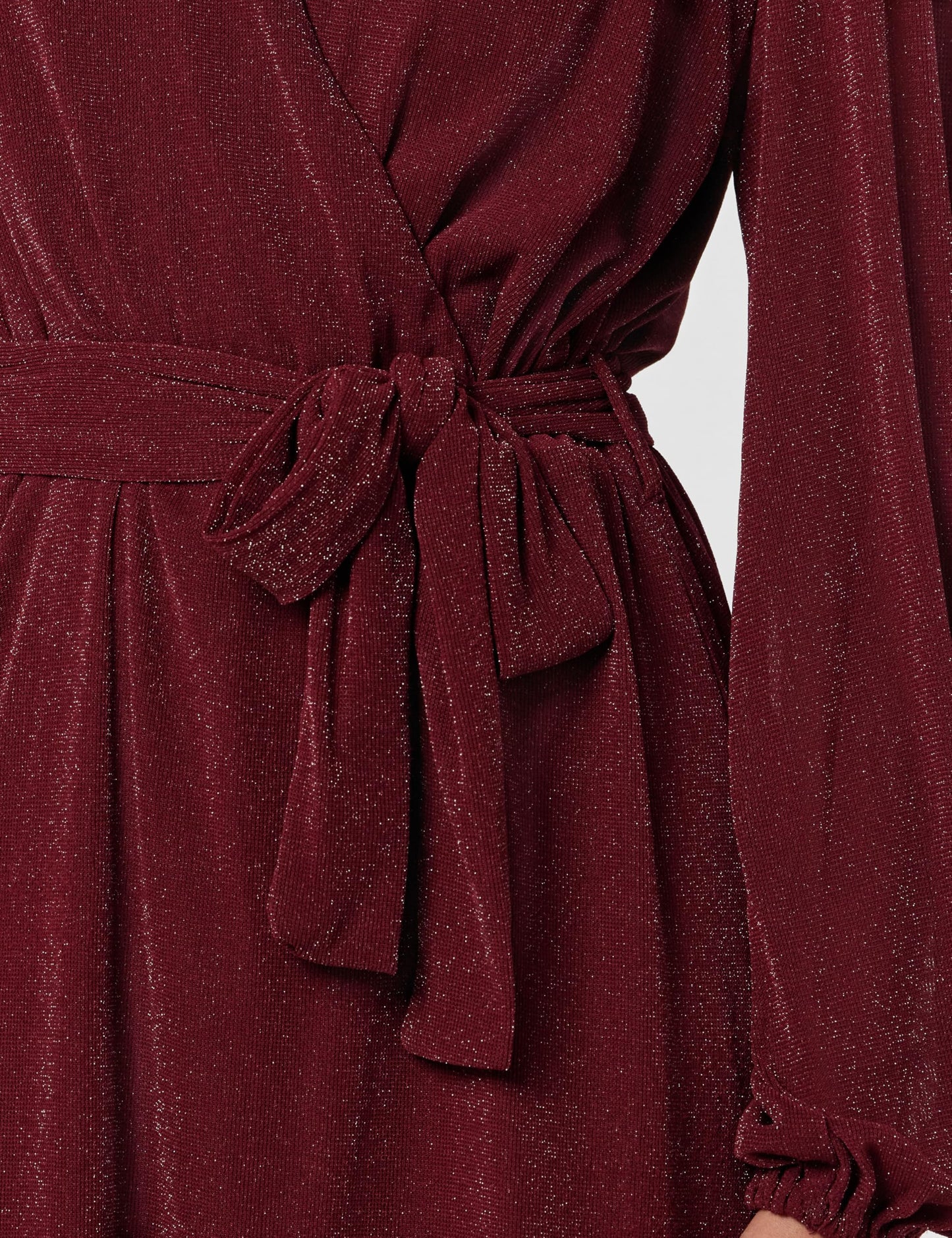 Kazo Lurex Mesh Wrap Dress Red