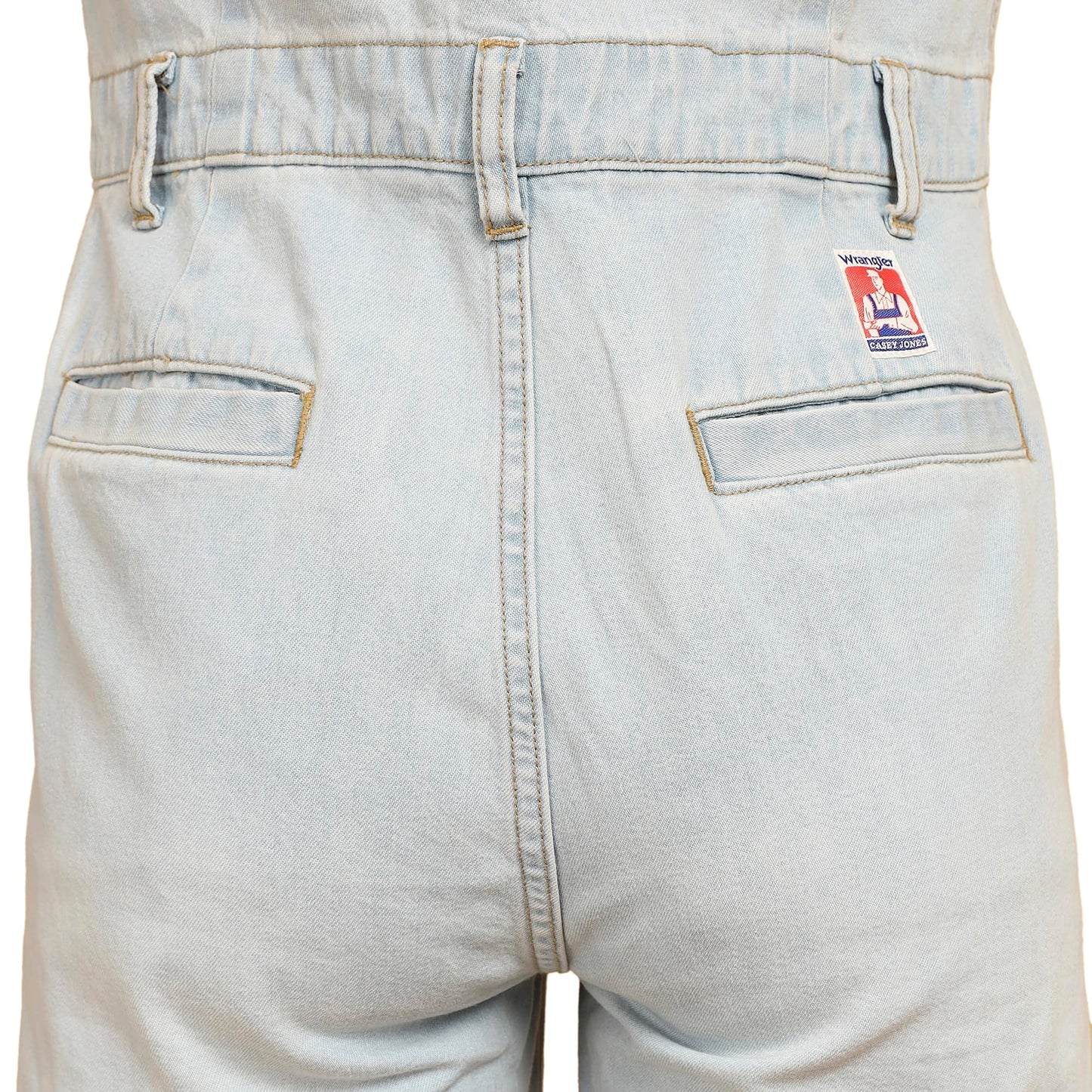 Wrangler Women's Solid Blue Classic Regular Fit Jumpsuit