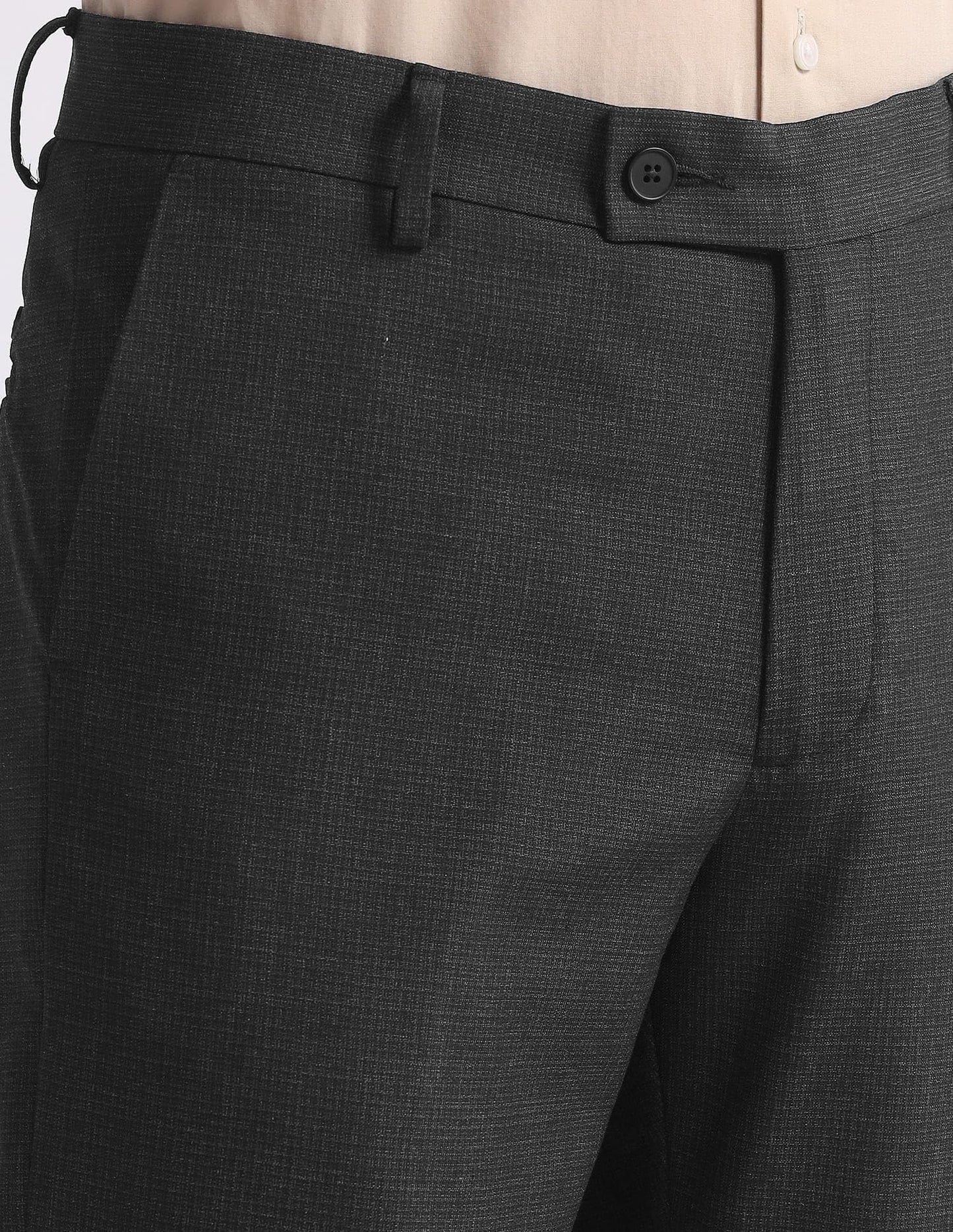 Arrow Men's Solid Polyester Formal Trouser