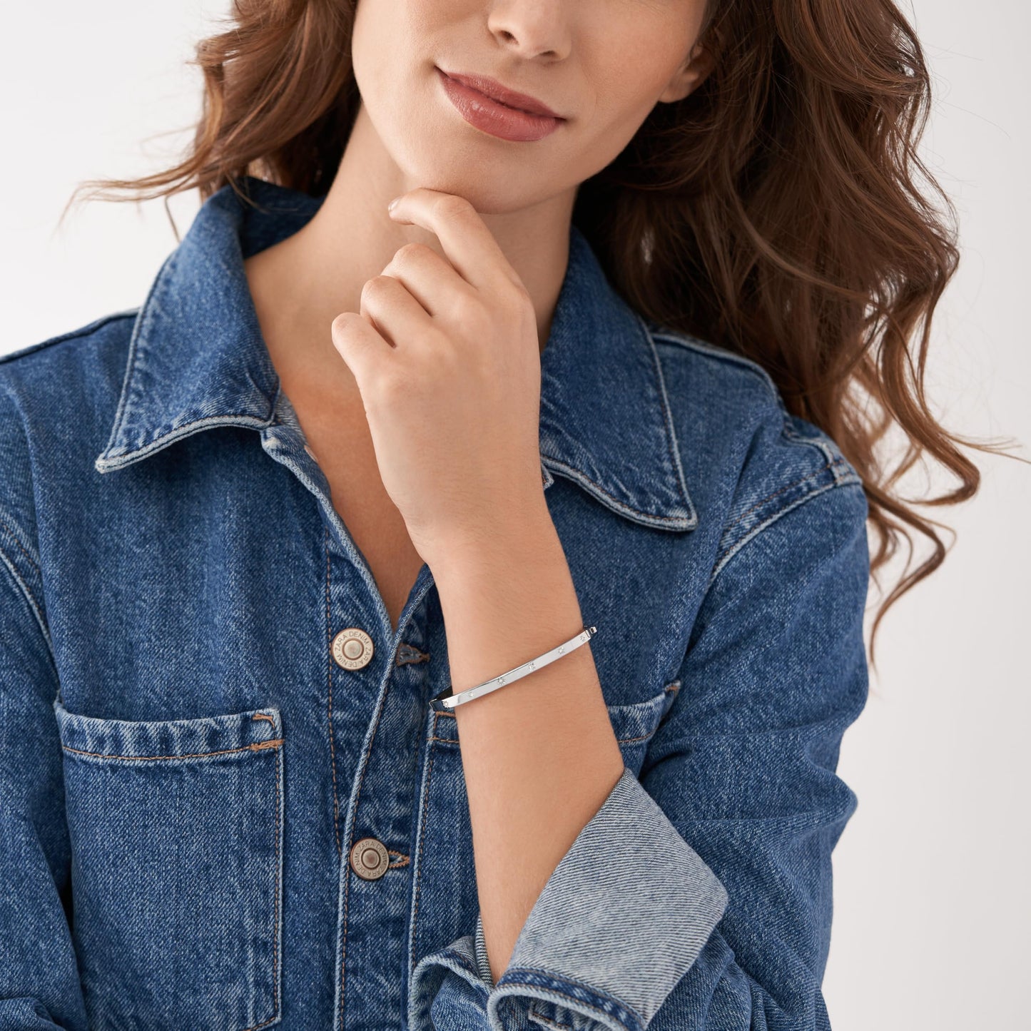 Fossil Girl Sadie Silver Push Button Clasp Bracelet Jf04420040