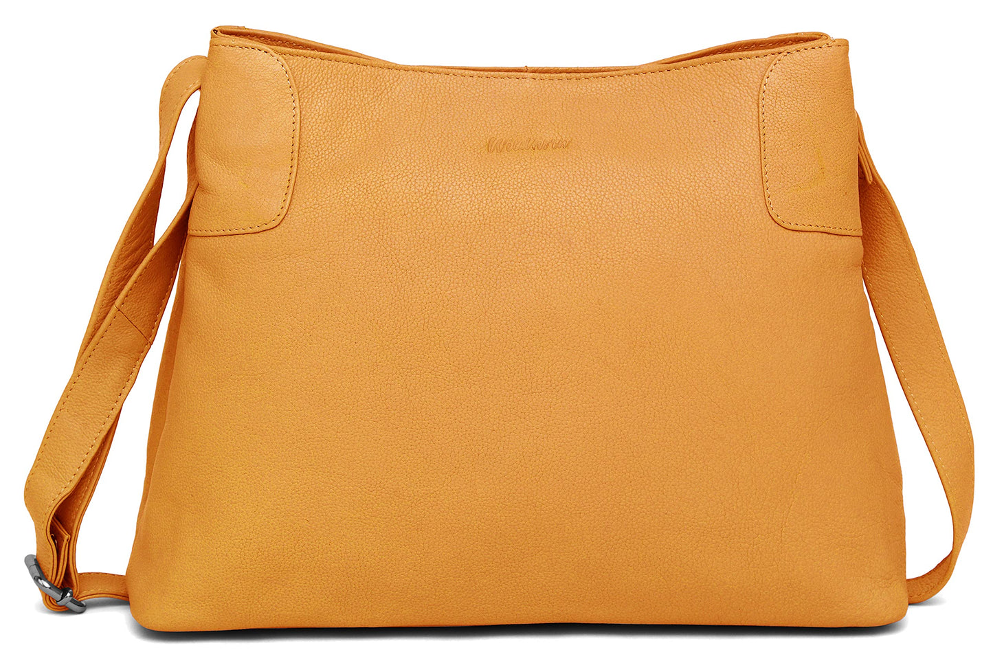 WildHorn® Upper Grain Genuine Leather Ladies Shoulder Bag | Cross-body Bag | Hand Bag with Adjustable Strap for Girls & Women. (YELLOW)