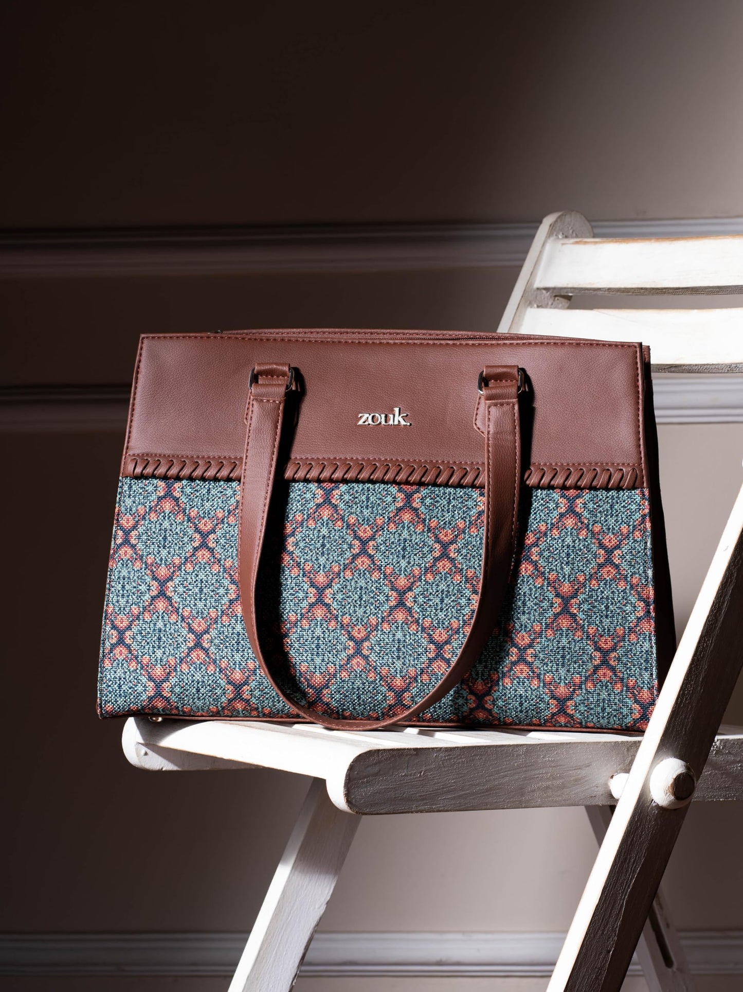 ZOUK Statement Business Bag | Stylish Handbag for Women Office Use | Tote Bags for Woman | Fits 14 Inch Laptop | Water-Resistant | Big Size | Aesthetic Purse | Kolkata Nouveau