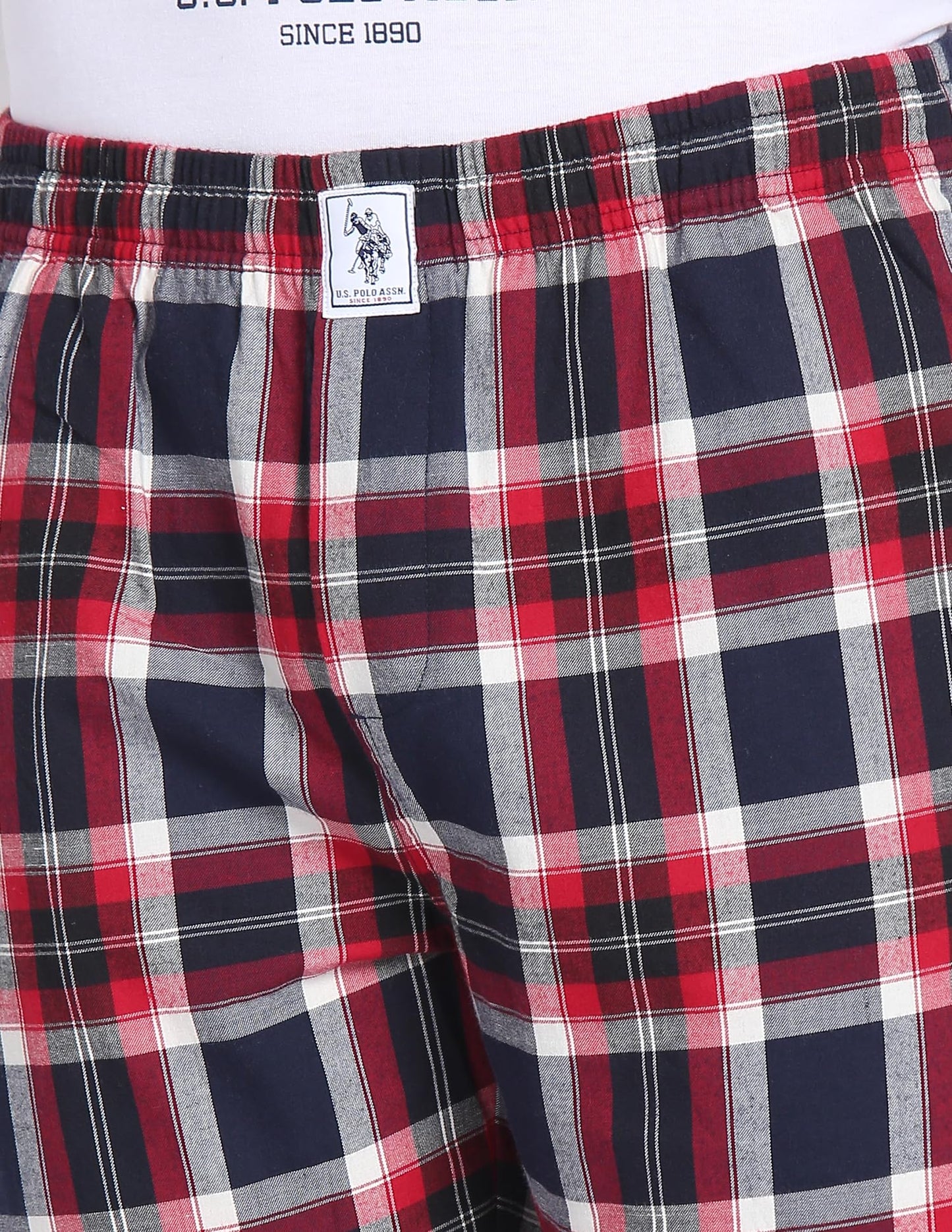 U.S. POLO ASSN. Comfort Fit Check LP001 Lounge Pants - Pack of 1 (NAVYREDWHITE XL)