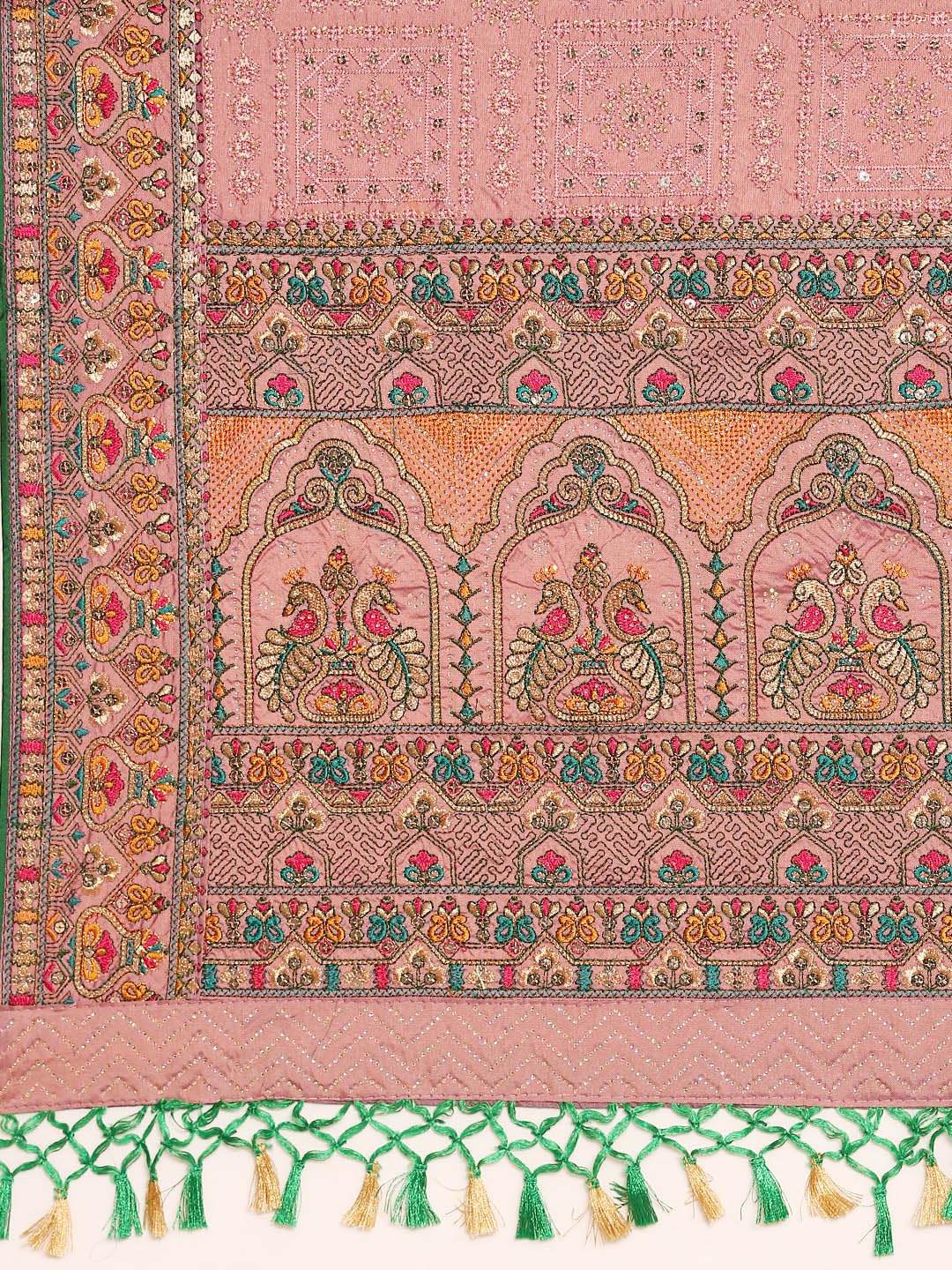 MOHEY Purple Art Silk Embroidery|Stone Work Saree for Women