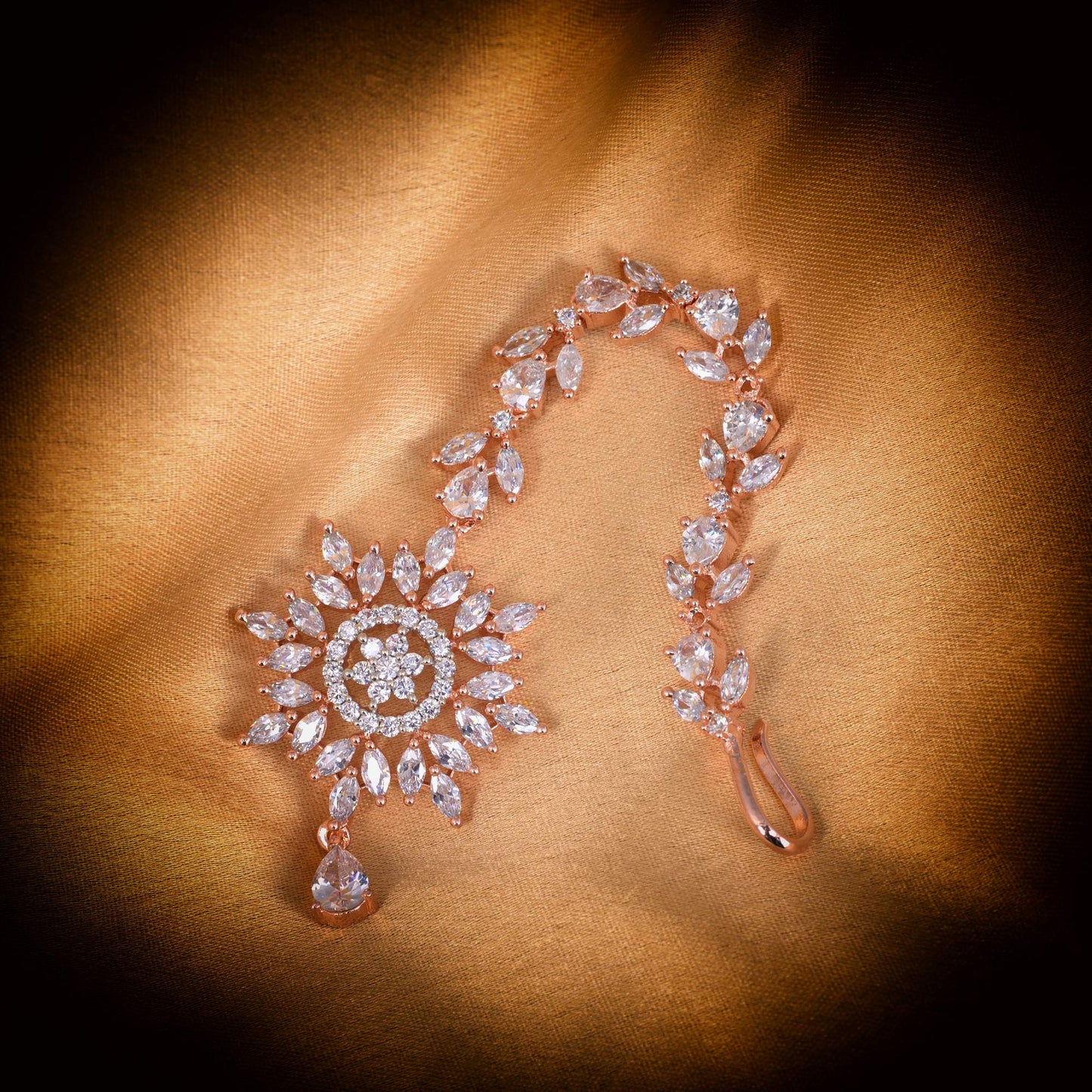 Saraf RS Jewellery-Stylish Maang Tikka Rose & Handcrafted for Women & Girls