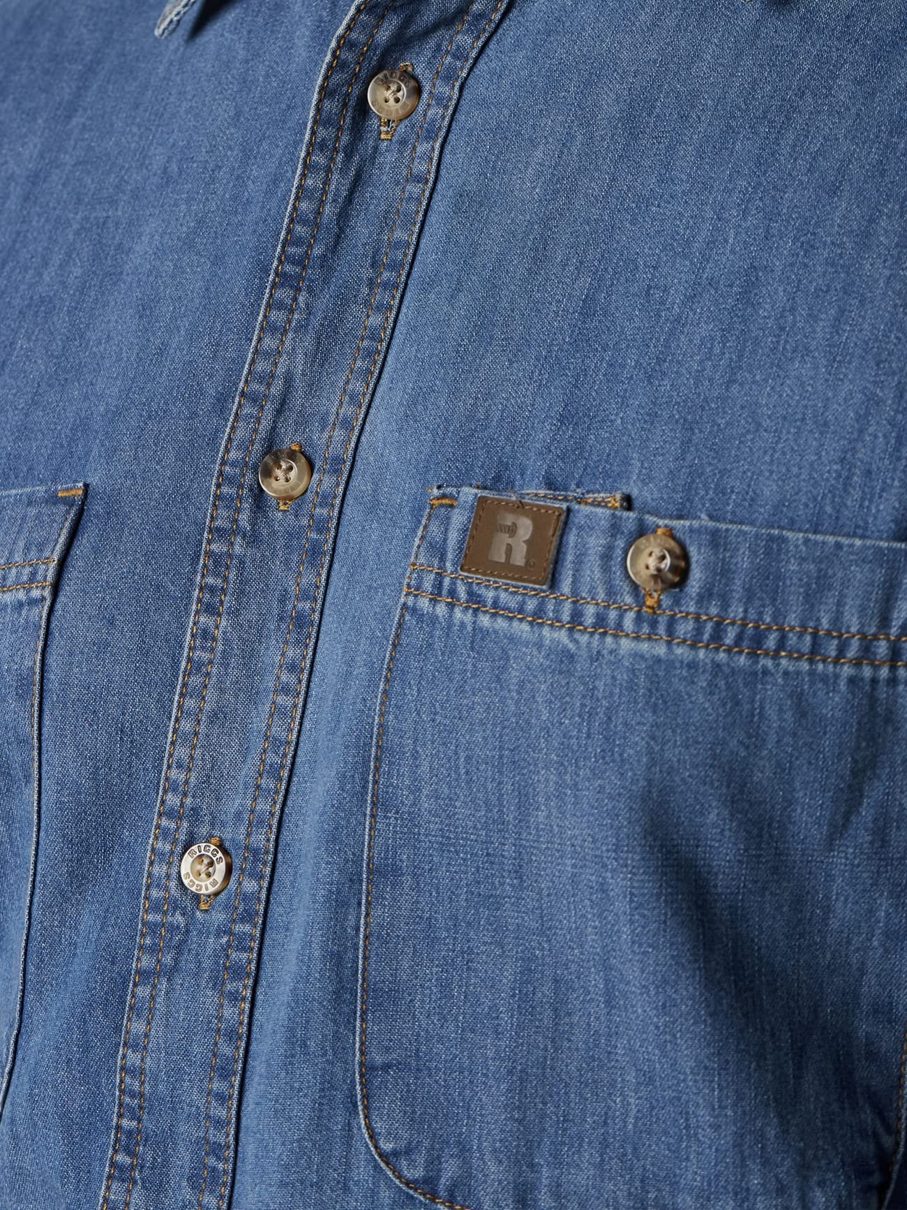 RIGGS WORKWEAR by Wrangler Men's Denim Work Shirt, Antique Navy, Large
