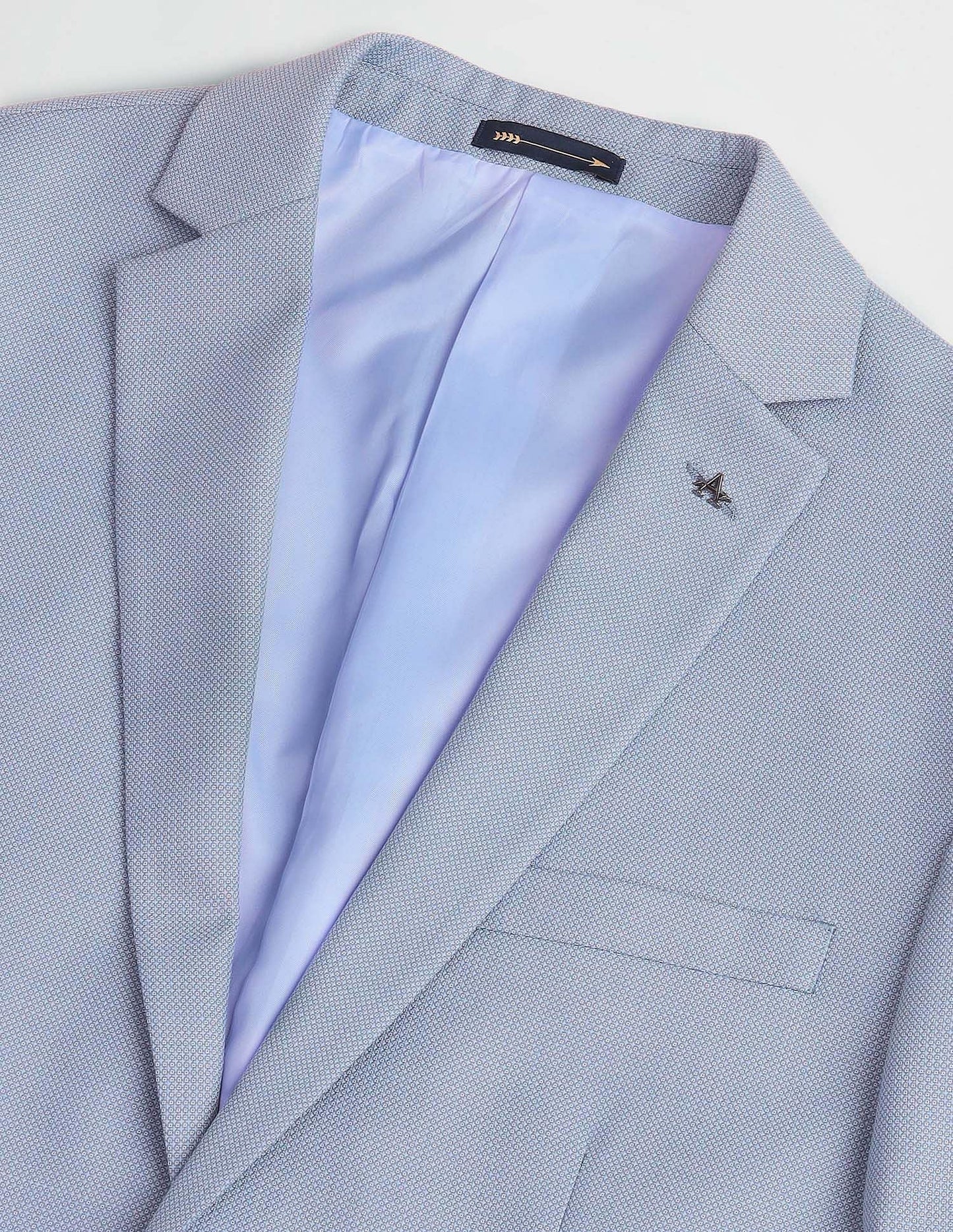 Arrow Men's Polyester Single Breasted Business Suit Pants Set (ARAHSU5500_Blue