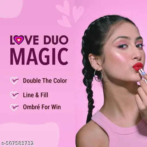 Blue Heaven Love Duo Liquid Lip Color S1  (1.5ml+4g) ( Pack of 2 )