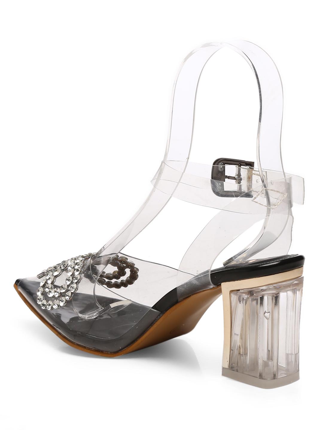 Black Rhinestone Embellished Block