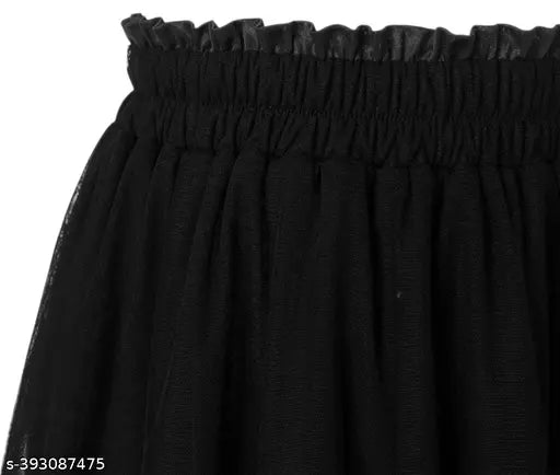 Calf length skirt for women black