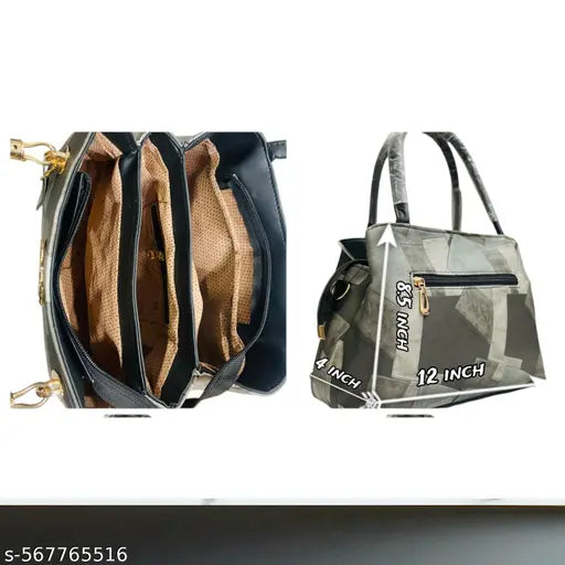 Women's Patchwork PU Leather Handbag with Detachable Shoulder Strap – Stylish Tote for Office & Casual Use || Women’s office tote bag||Casual and office wear handbag||Spacious PU leather tote||Handbag with detachable strap